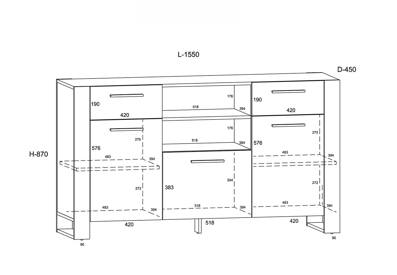 Lipasto Masku Grange Tammi mittakuva