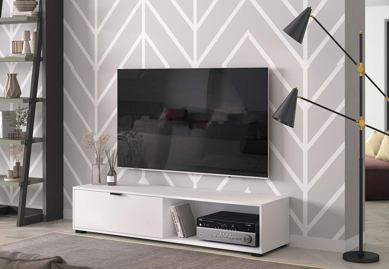 Mattavalkoinen Tv-taso Comfy 150cm 
