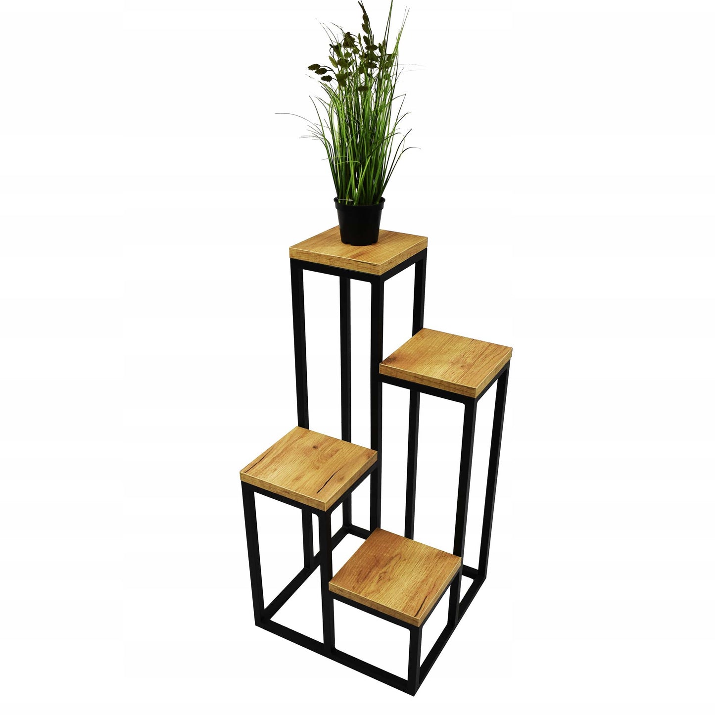 Metallinen kukkateline loft tammi