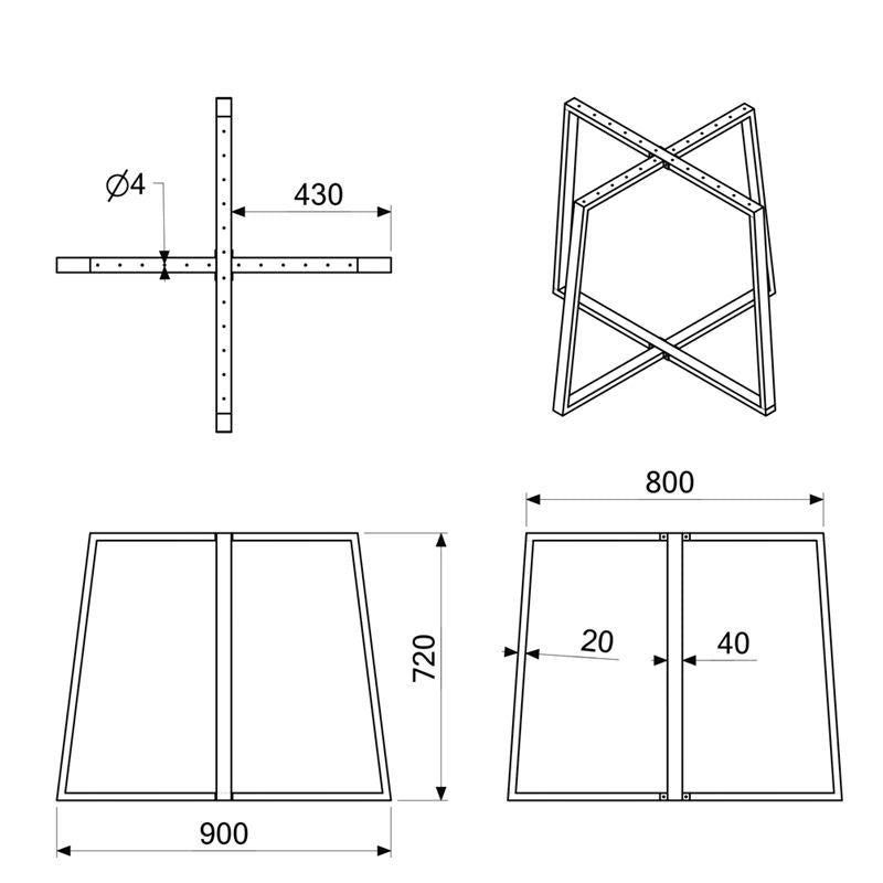 Pöyreän pöydän jalan mitat