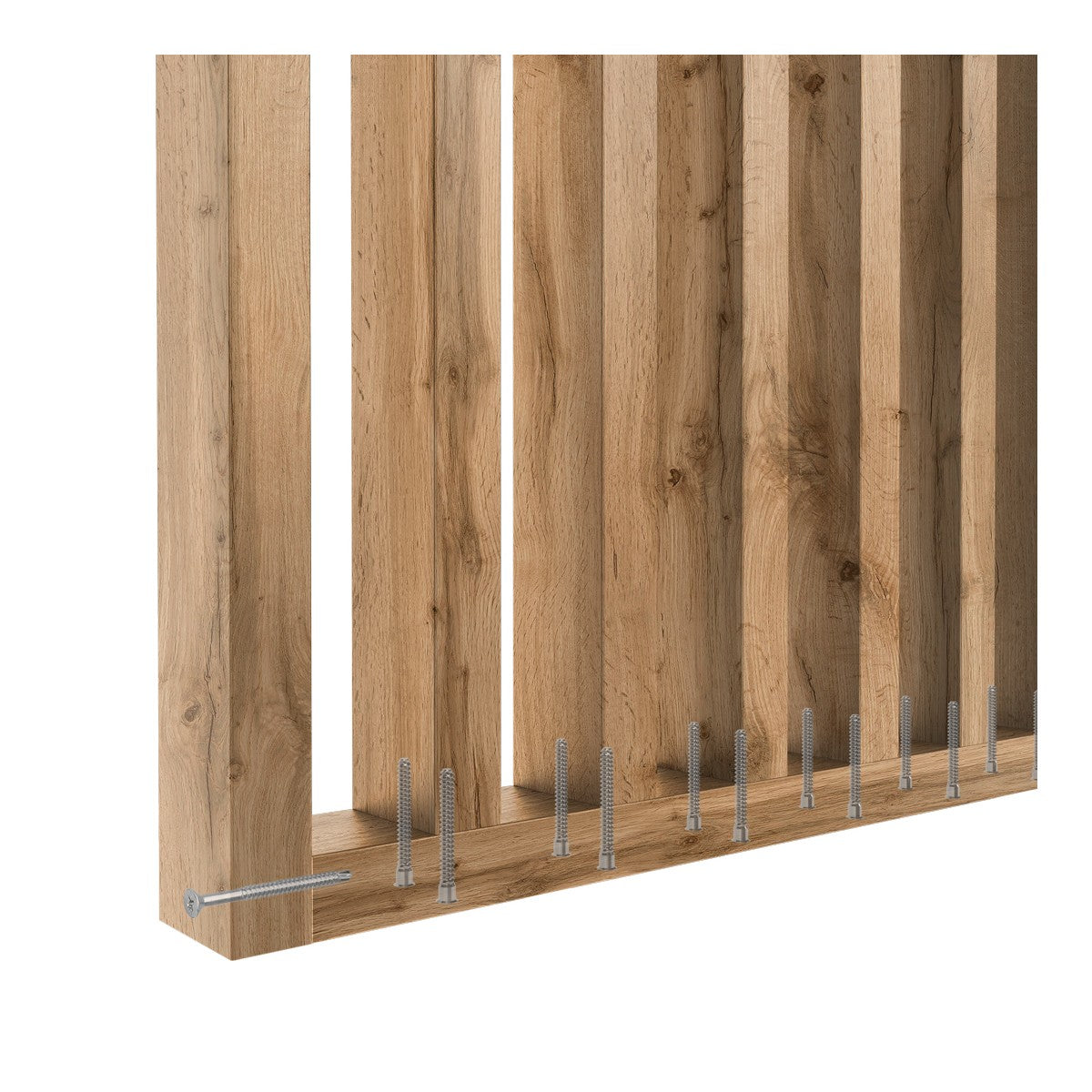 Tilanjakaja 30x60 mm sisustusrimoista toimistossa tammi wotan