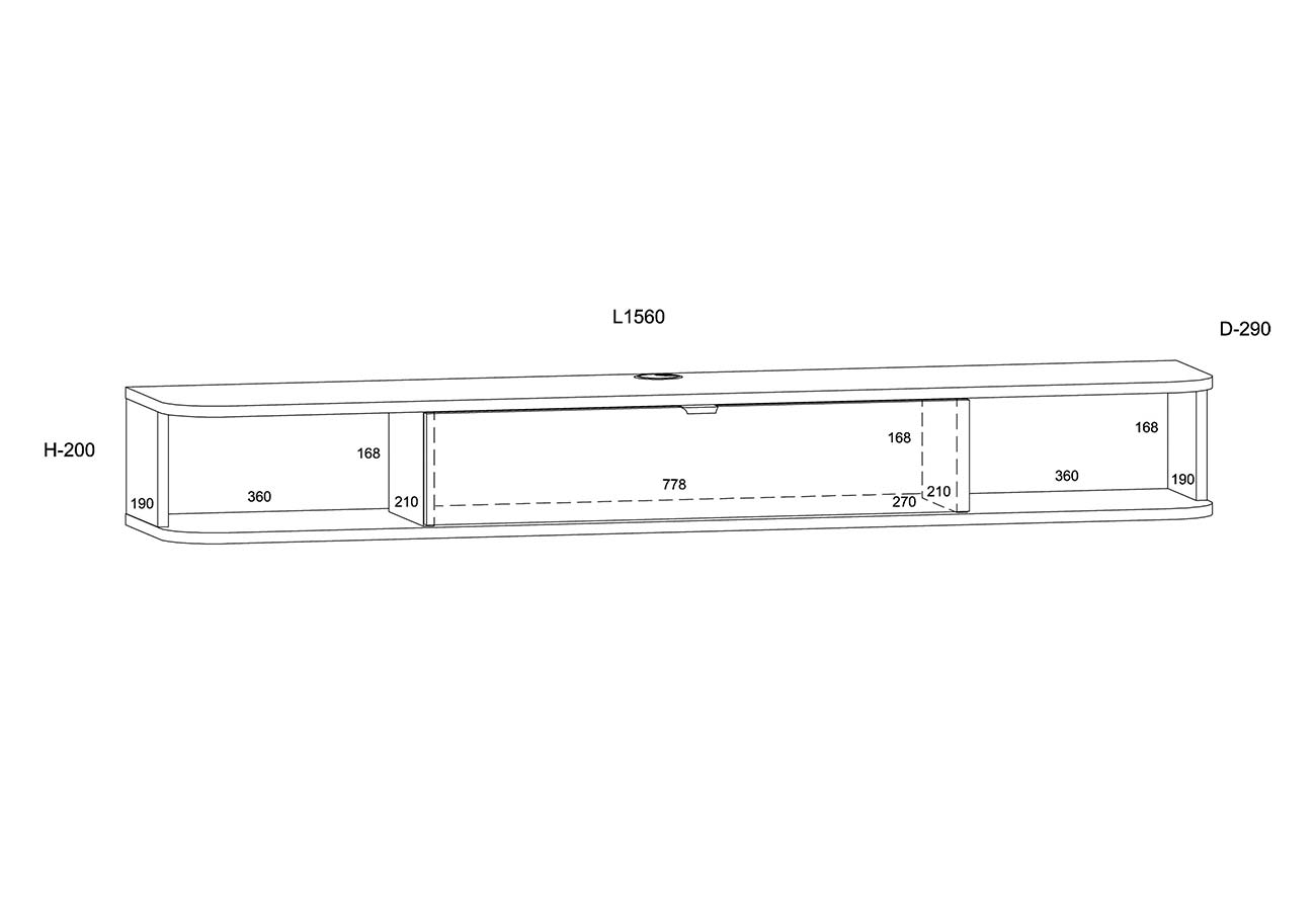 Tv-taso Icarus 156cm mitat