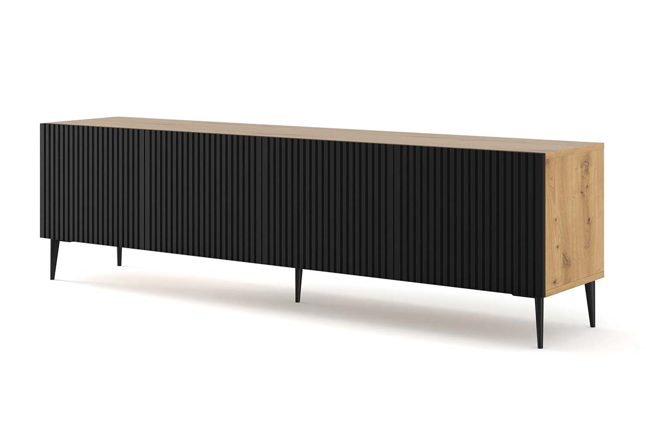 Tv-taso Ravenna B 200cm matta musta tammi