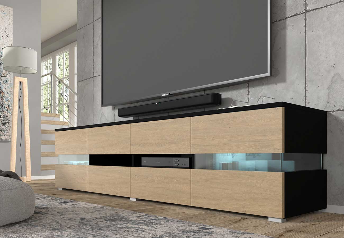 Tv-taso Viber 186cm matta musta tammi