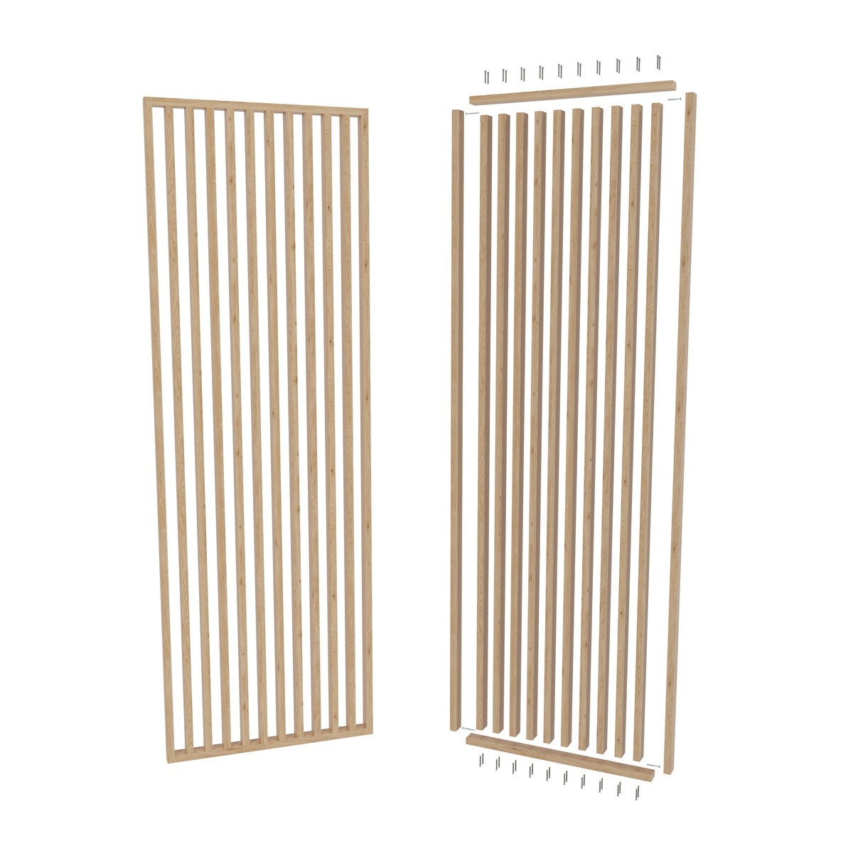 Väliseinät mdf rimoista 30x60mm