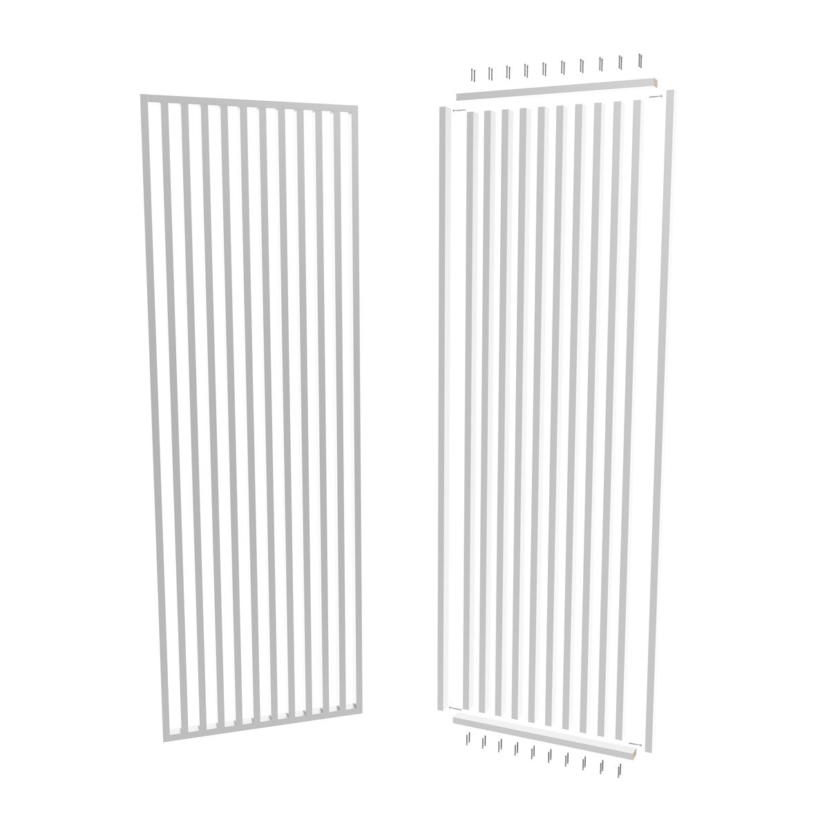 Väliseinät mdf rimoista 30x60mm valkoinen