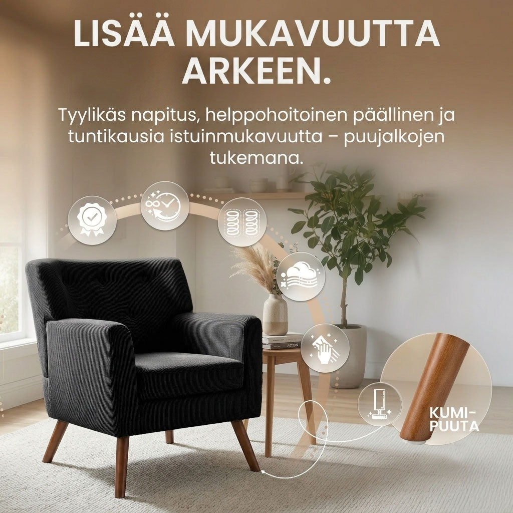 Vakosamettiset nojatuolit