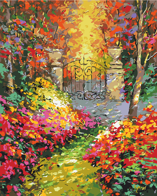 Maalaa numeroin Paint by numbers Autumn garden