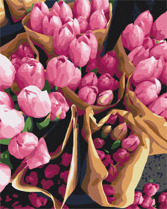 Maalaa numeroin Paint by numbers Dutch tulips