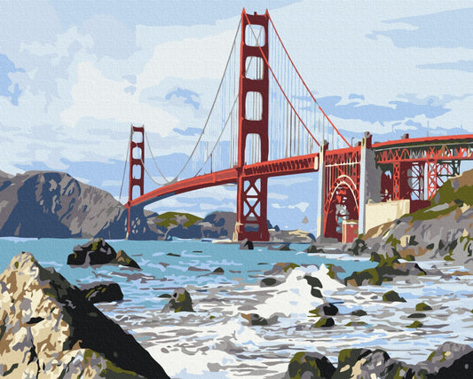 Maalaa numeroin Paint by numbers San Francisco bridge