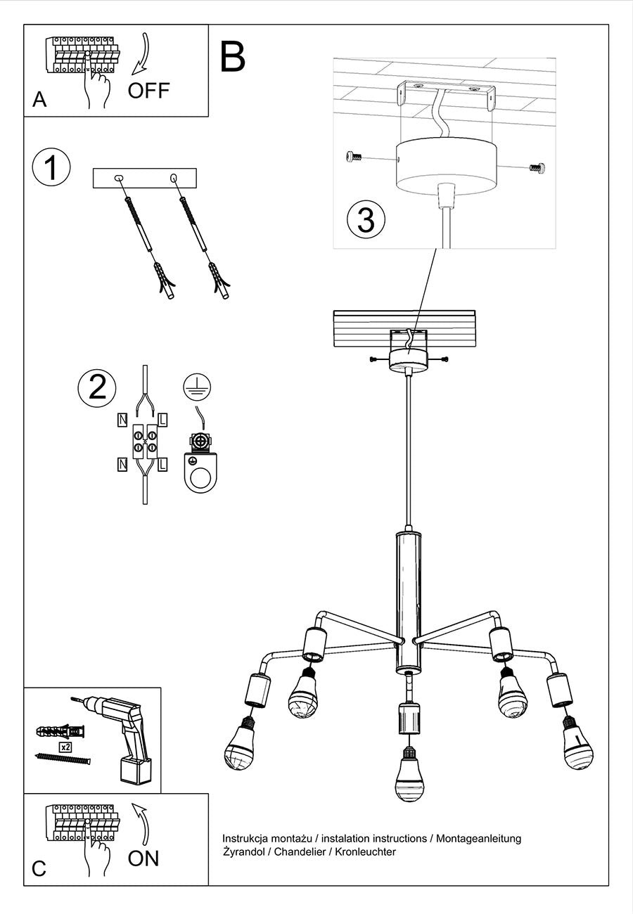 Riippuvalaisin Duomo 5 Kytkentä