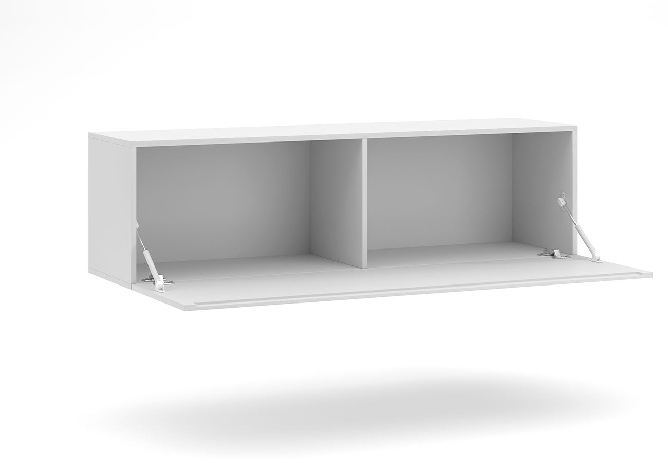 Seinäkaappi valkoinen 140cm sisältä