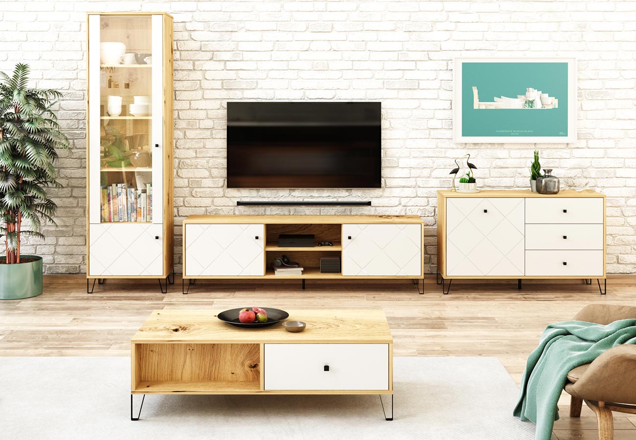 Artisan tammi valkoinen Oakly kalustesarja Bhome verkkokaupasta Loft sisustukseen