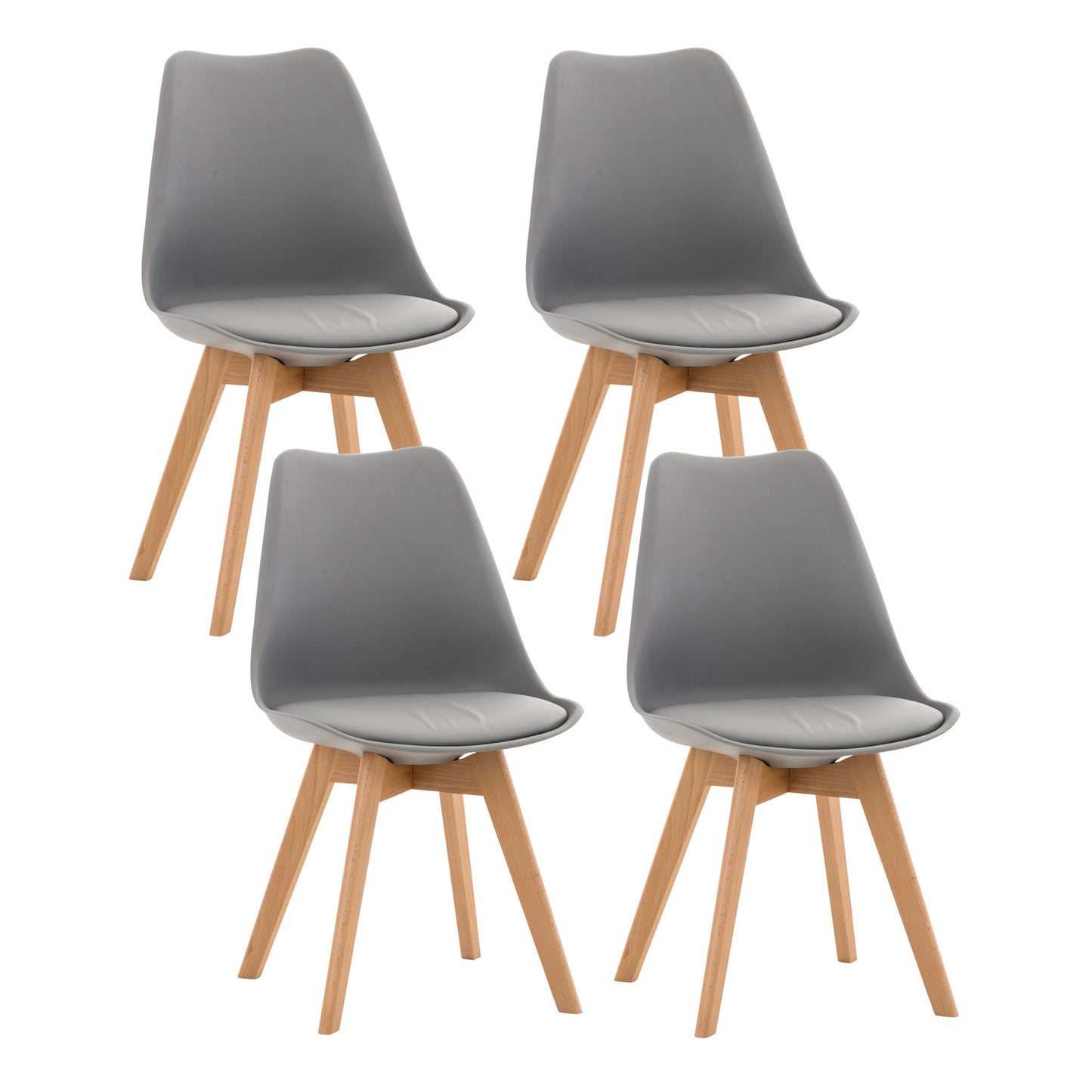 Kuppituoli 4 Kpl Harmaa 83cm