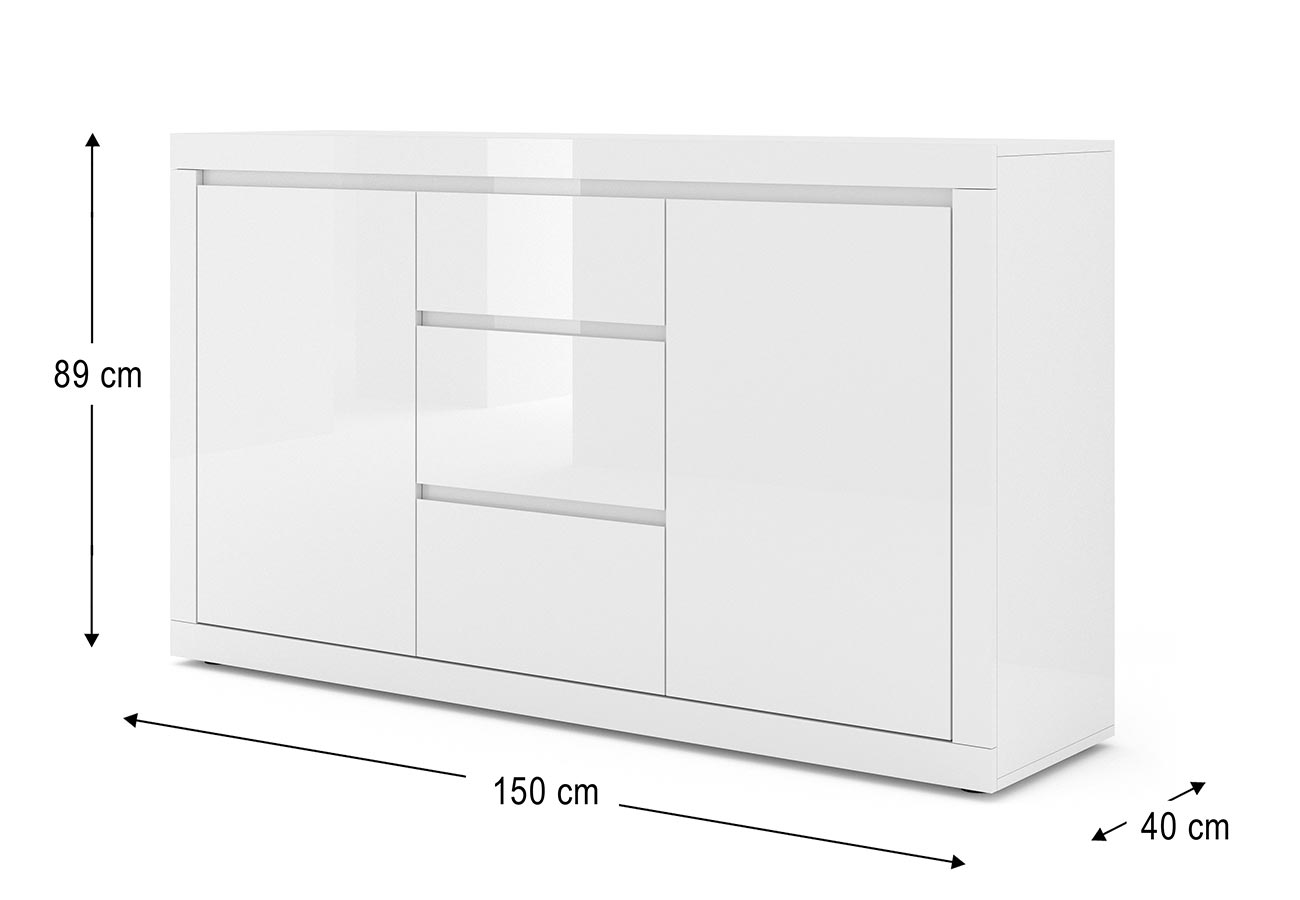 Lipasto Bianco 3 Valkoinen 150cm Mitat