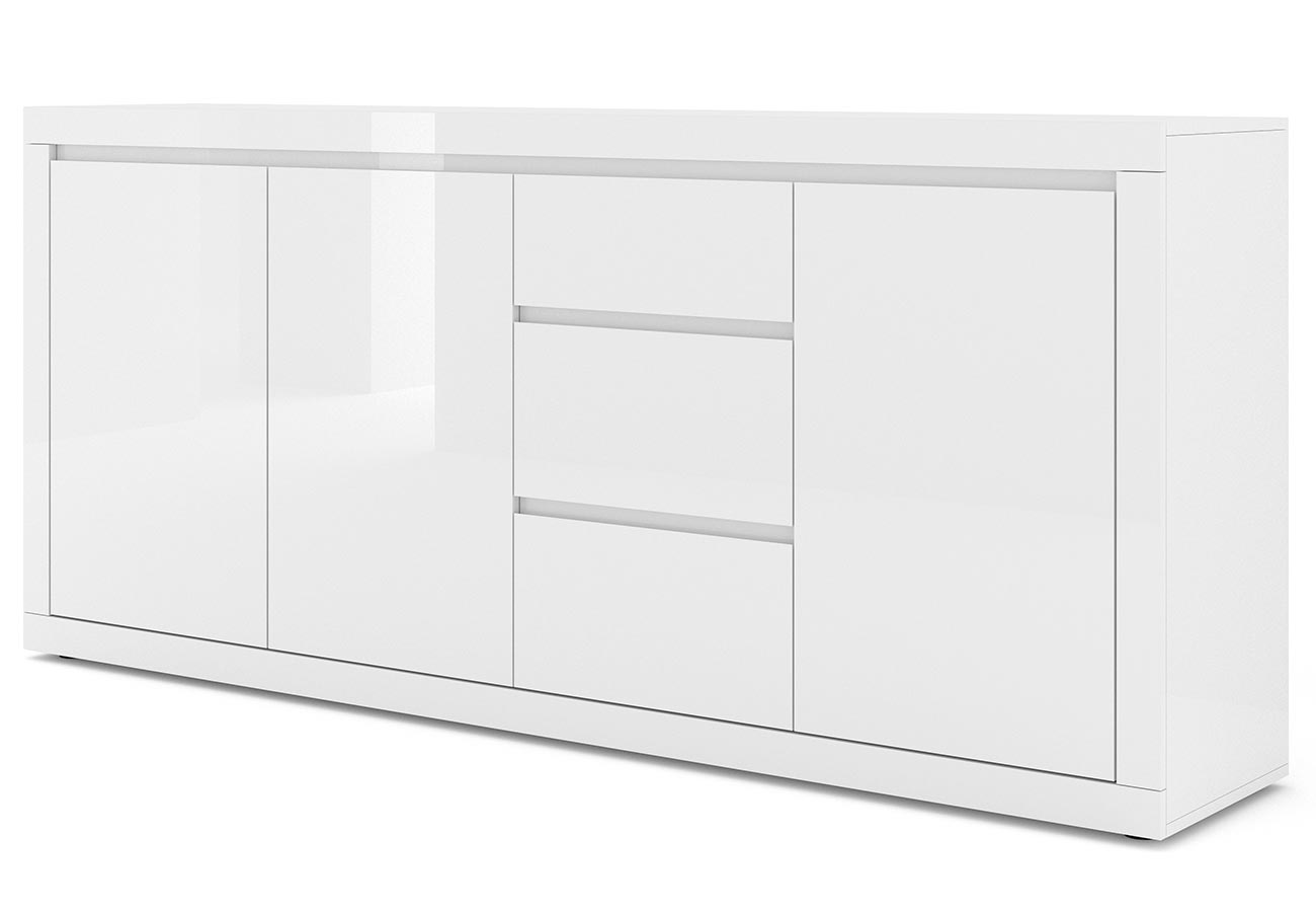 Lipasto Bianco 4 Kiiltävä Valkoinen 195cm