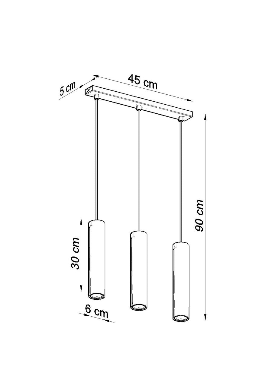 Riippuvalaisin Lagos Valkoinen kolme mitat