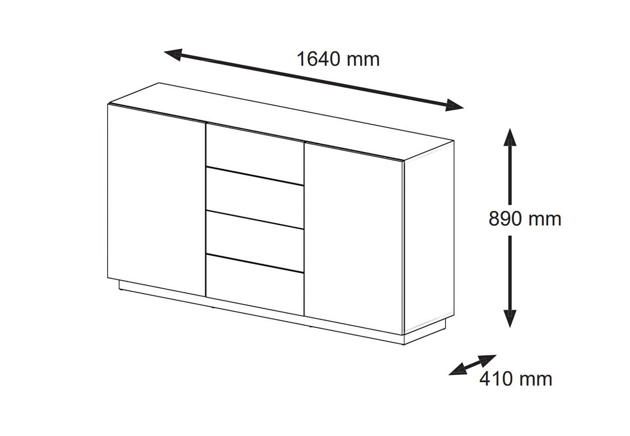 Senkki Prime 164cm musta tammi mitat