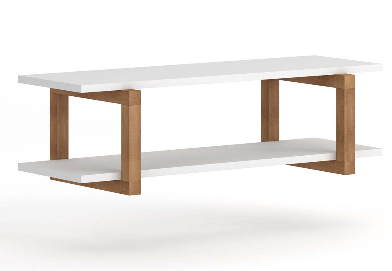 Seinähylly Siena 80cm Valkoinen puu