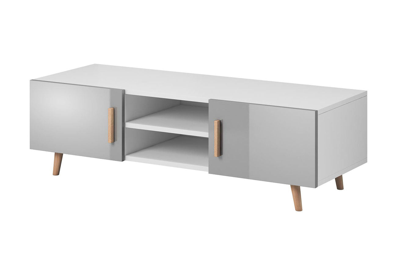 Tv-taso Fin Harmaa 140cm Puu jalat