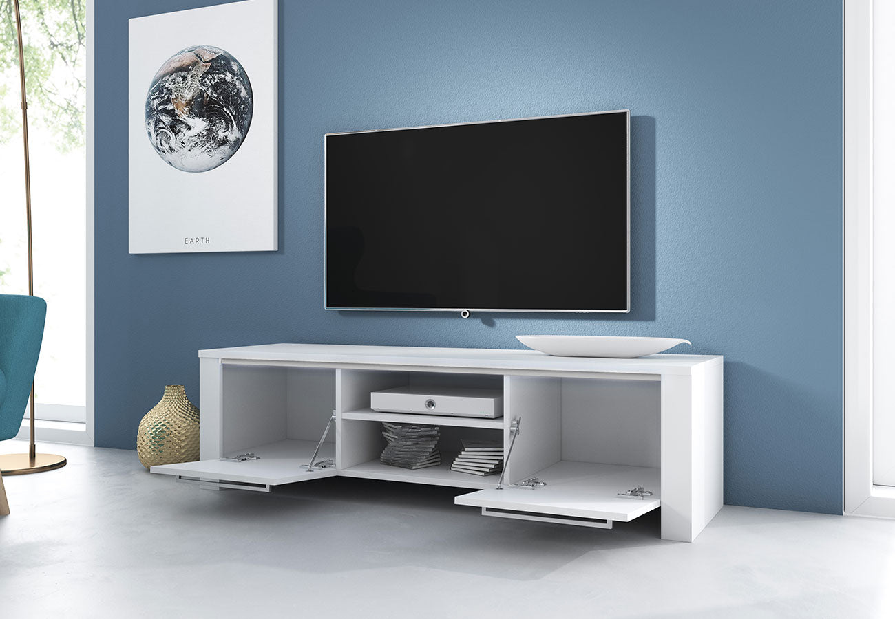 Tv-Taso Lux Korkeakiilto Valkoinen ovet 140cm