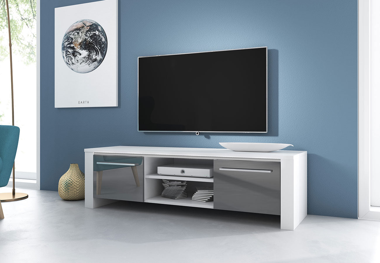 Tv-Taso Lux Korkeakiilto Harmaa 140cm