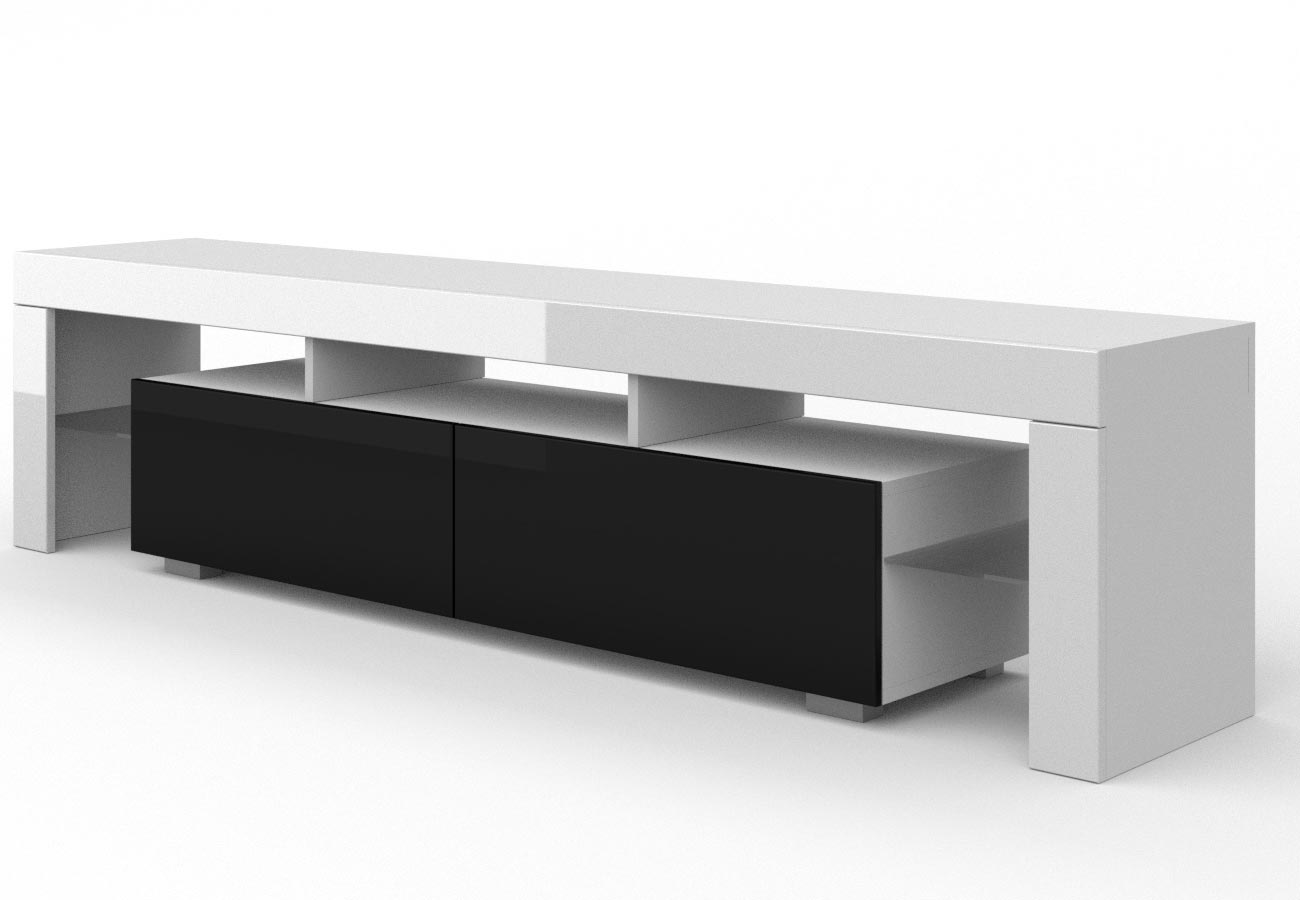 Mustavalkoinen tv-taso 190cm