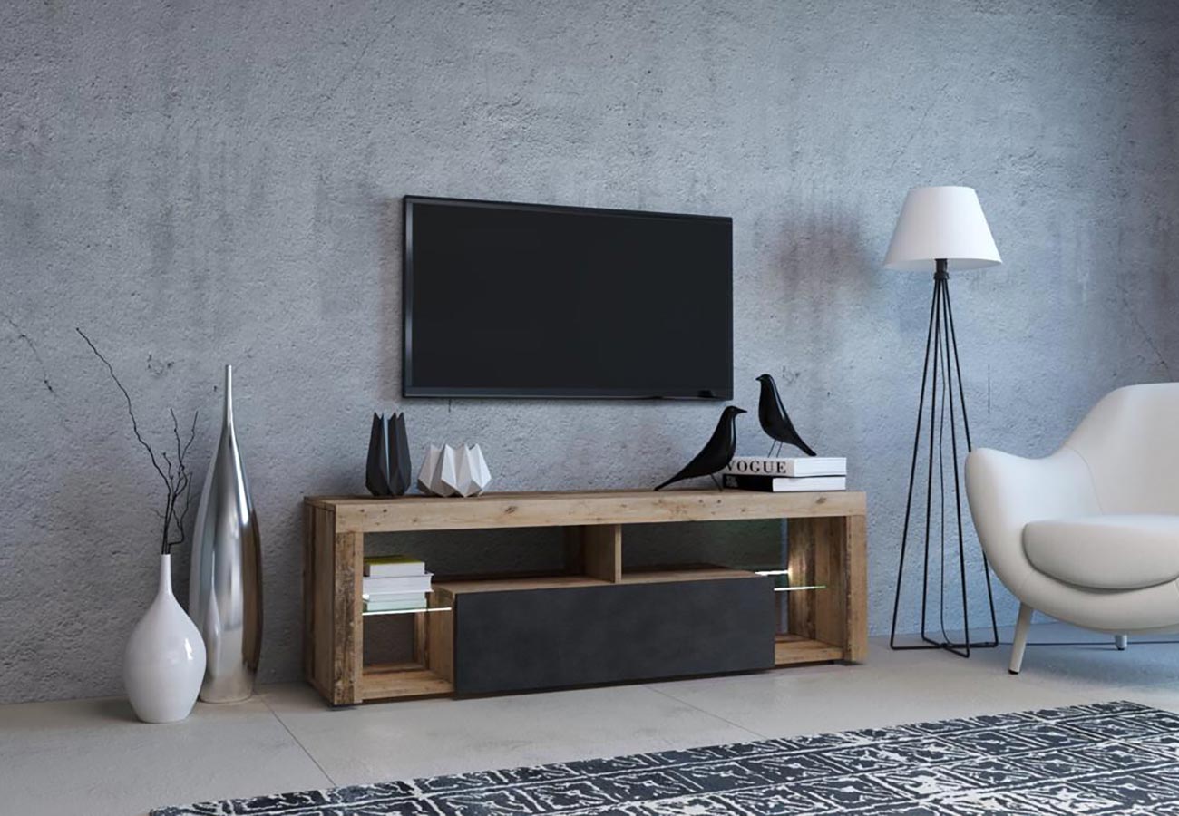 Tv-taso Mika I Old Wood Antrasiitti 140cm