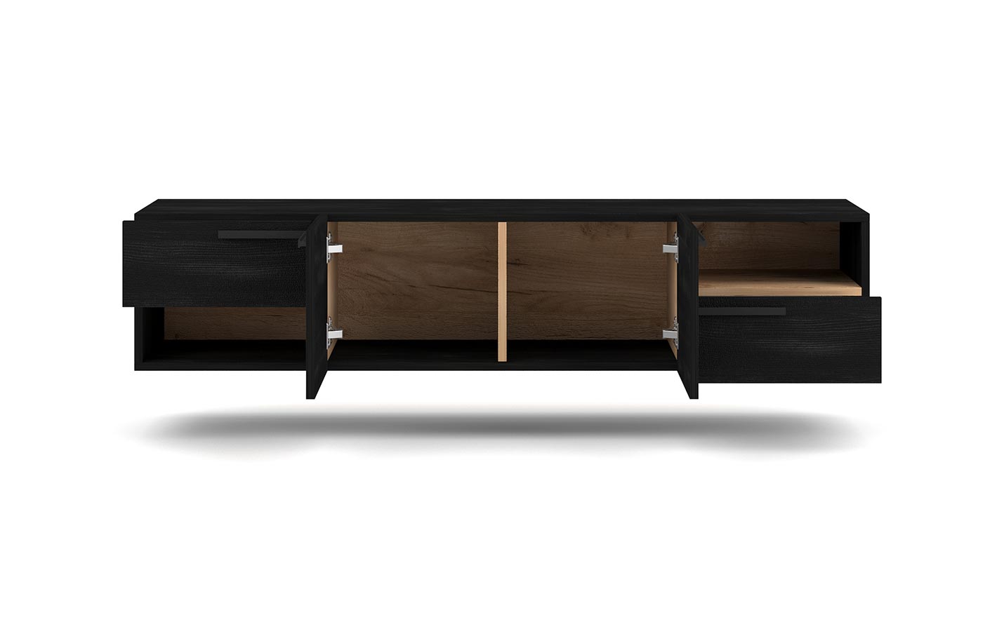 Tv-taso Nero musta tammi 140cm 4 kaappia