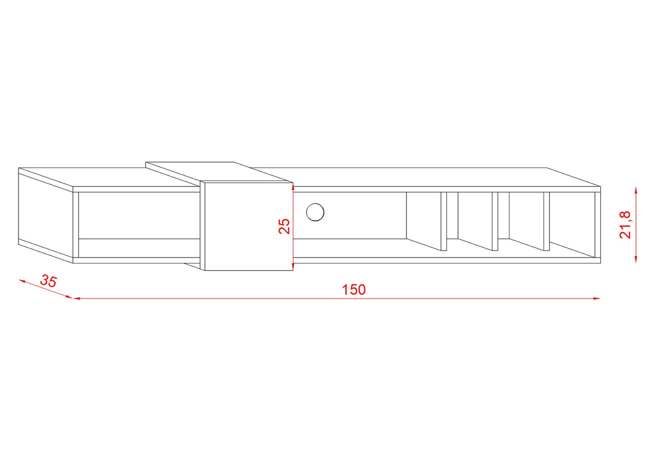 Tv-taso Nona Valkoinen / Tammi Mitat