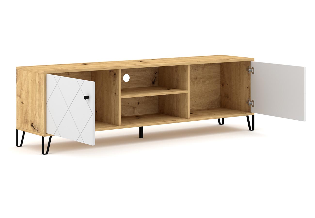 Tv-taso Oakly Artisan Tammi / Valkoinen 183cm
