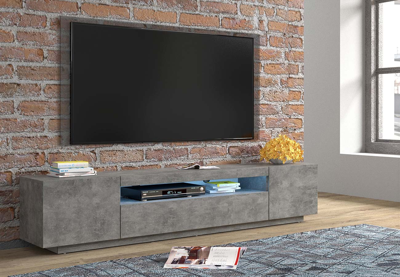 Tv-taso Prime Betoni Led valot 200cm