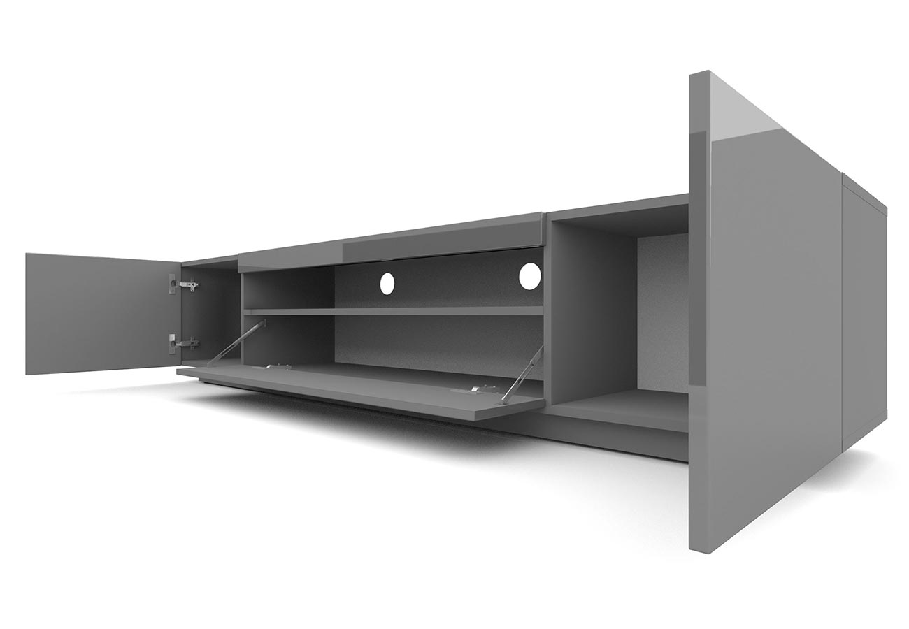 Tv-taso Prime 200cm harmaa kolme kaappia