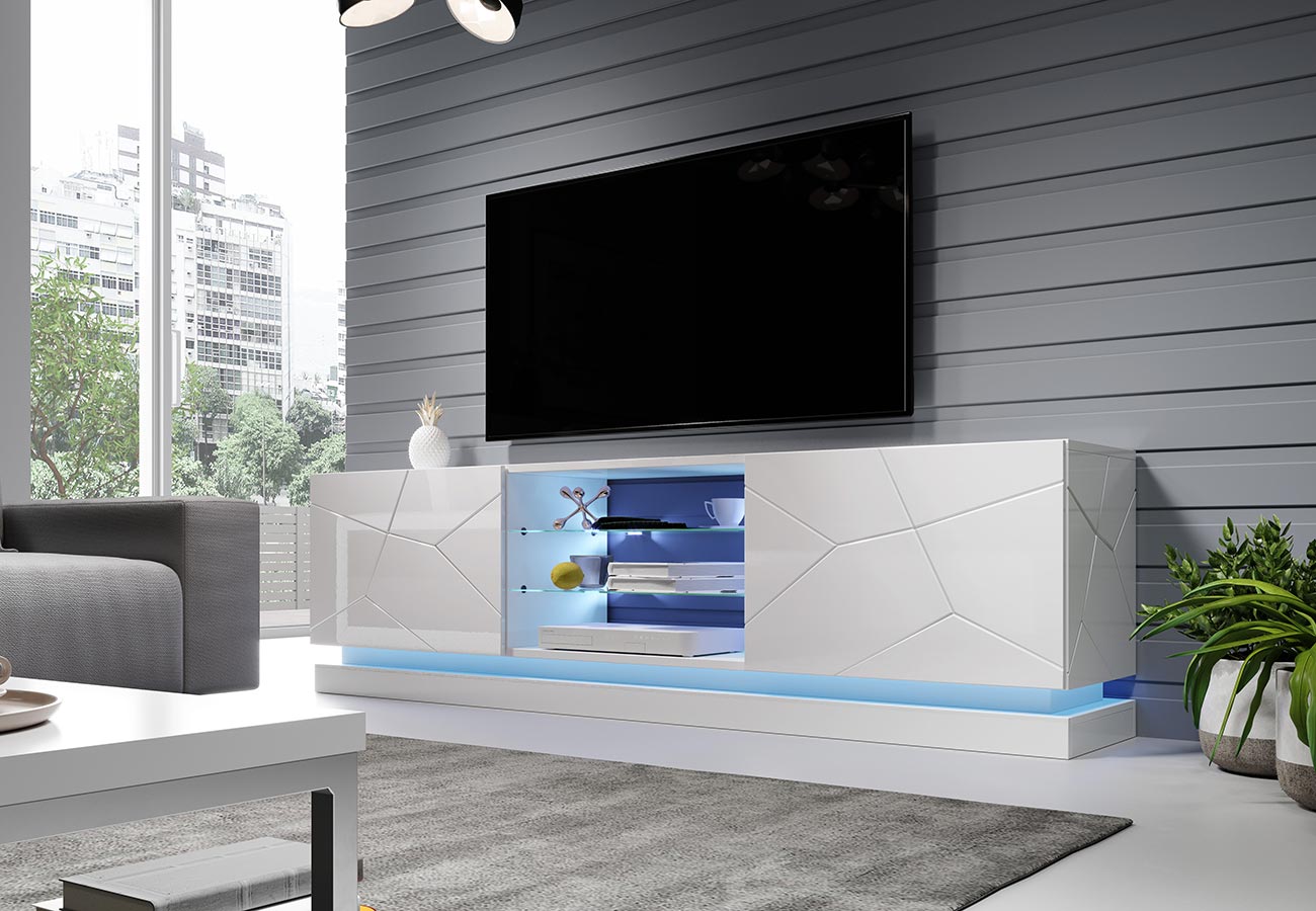 Tv-taso Qui valkoinen 200 cm led