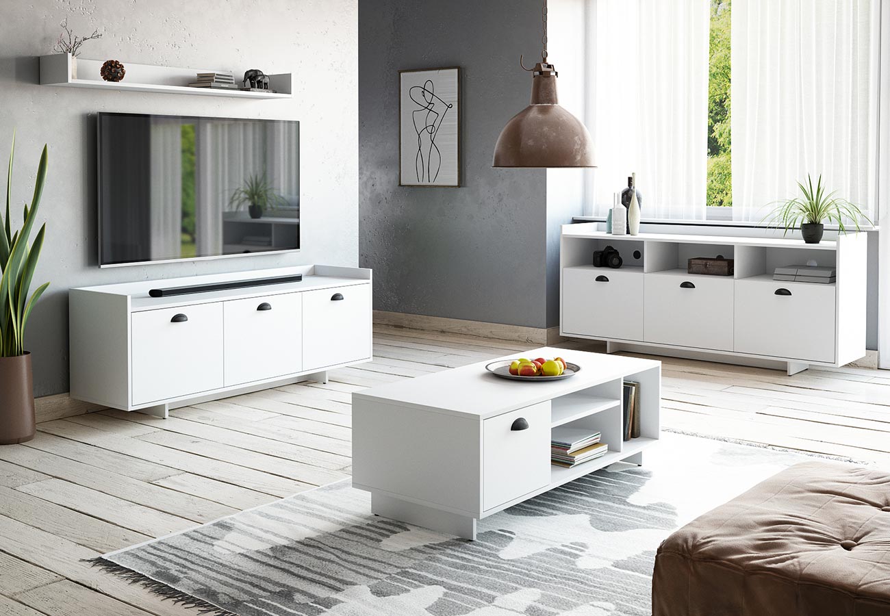 Tv-taso Rustic Matta Valkoinen 140cm