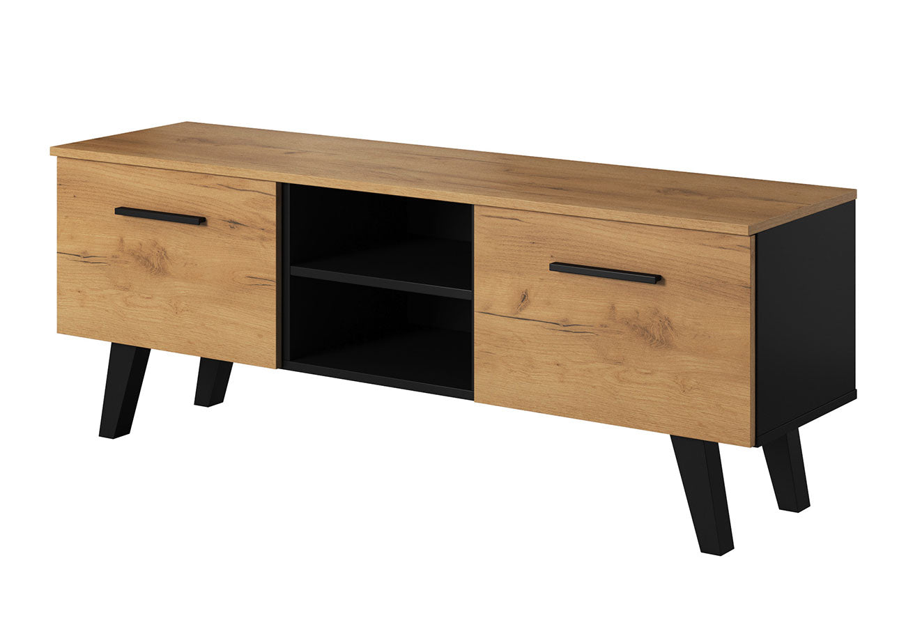 Tv-taso Scandi Musta / Gold Craft Tammi 140cm Puiset jalat