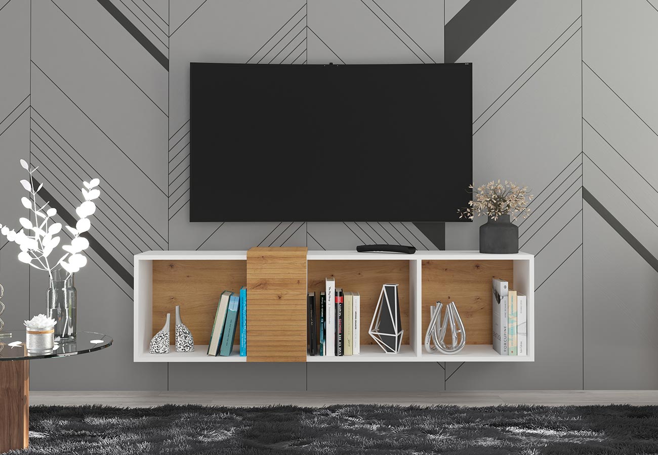 Tv-taso Vanta 2 valkoinen puu 160cm