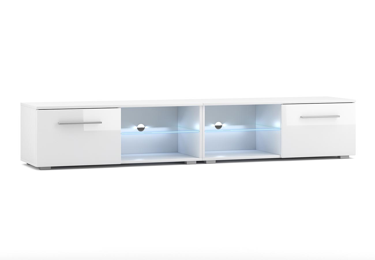 Tv-taso Vila Led Korkeakiilto valkoinen 200cm