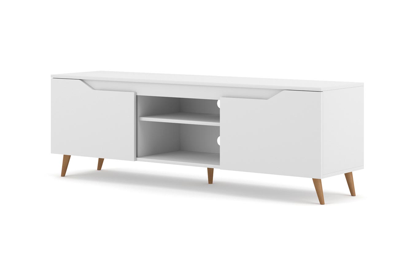 Tv-taso Caya 150cm moderni matta valkoinen