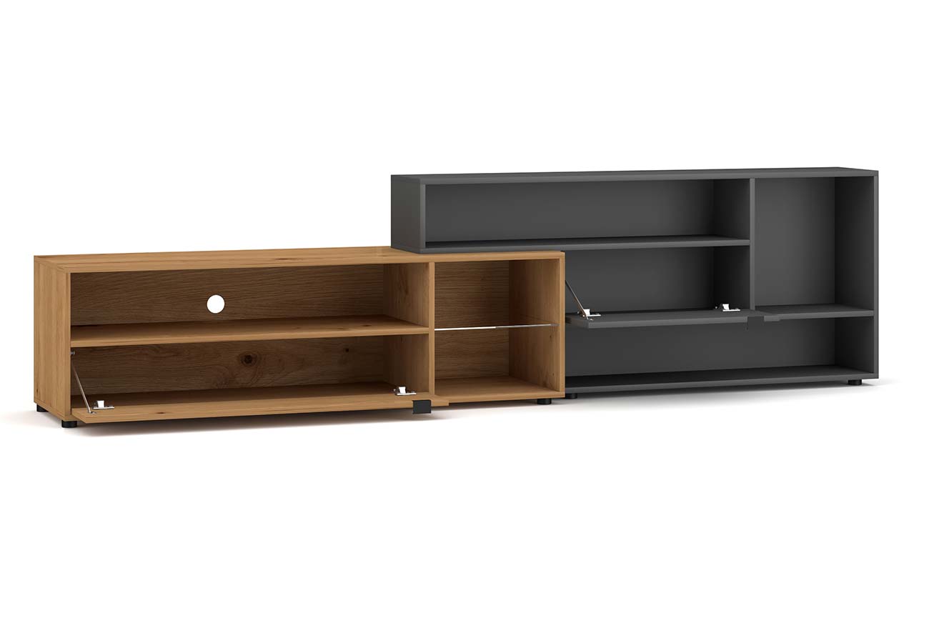 Tv-taso Rock Artisan Tammi / Antrasiitti 240cm Kaappi