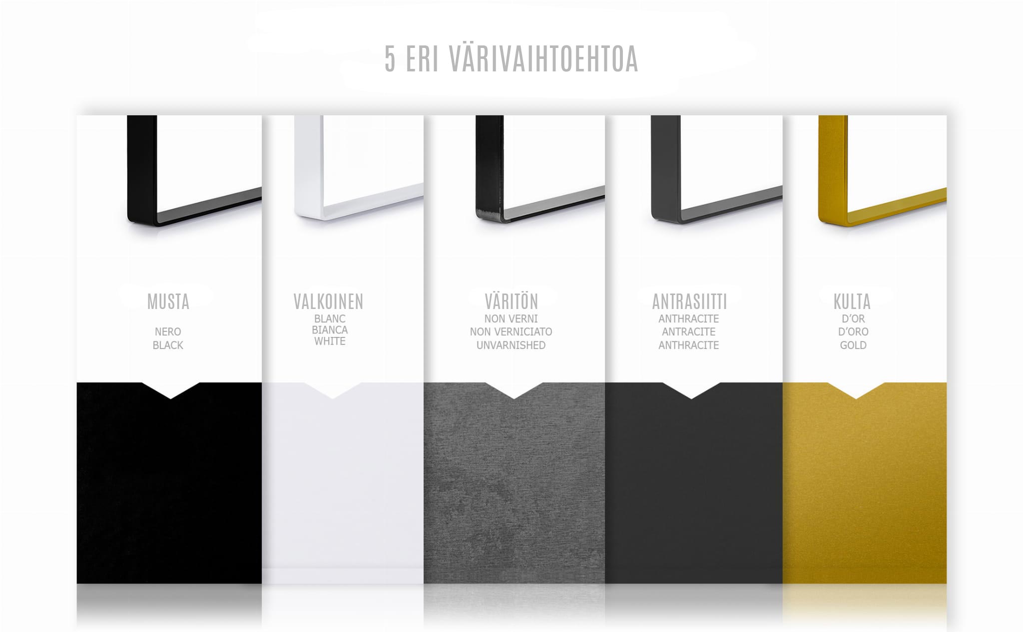 Metallinen Pöydänjalka X 60x20 Värivaihtoehdot