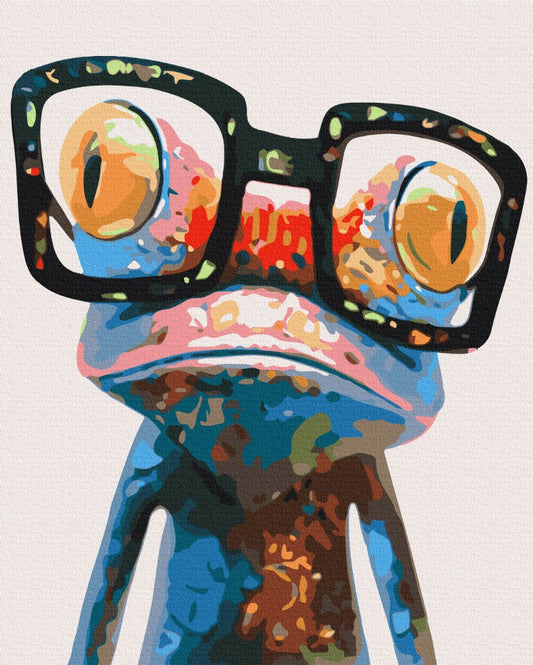 Maalaa numeroin Paint by numbers Frog with glasses