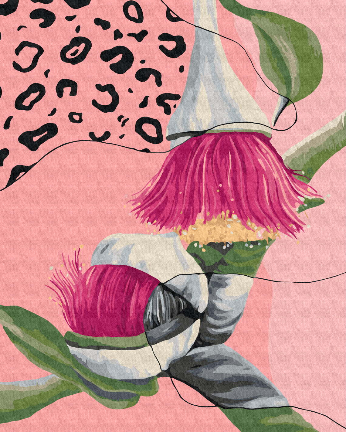 Maalaa numeroin Paint by numbers Flora in leopard print © Kateryna Savych