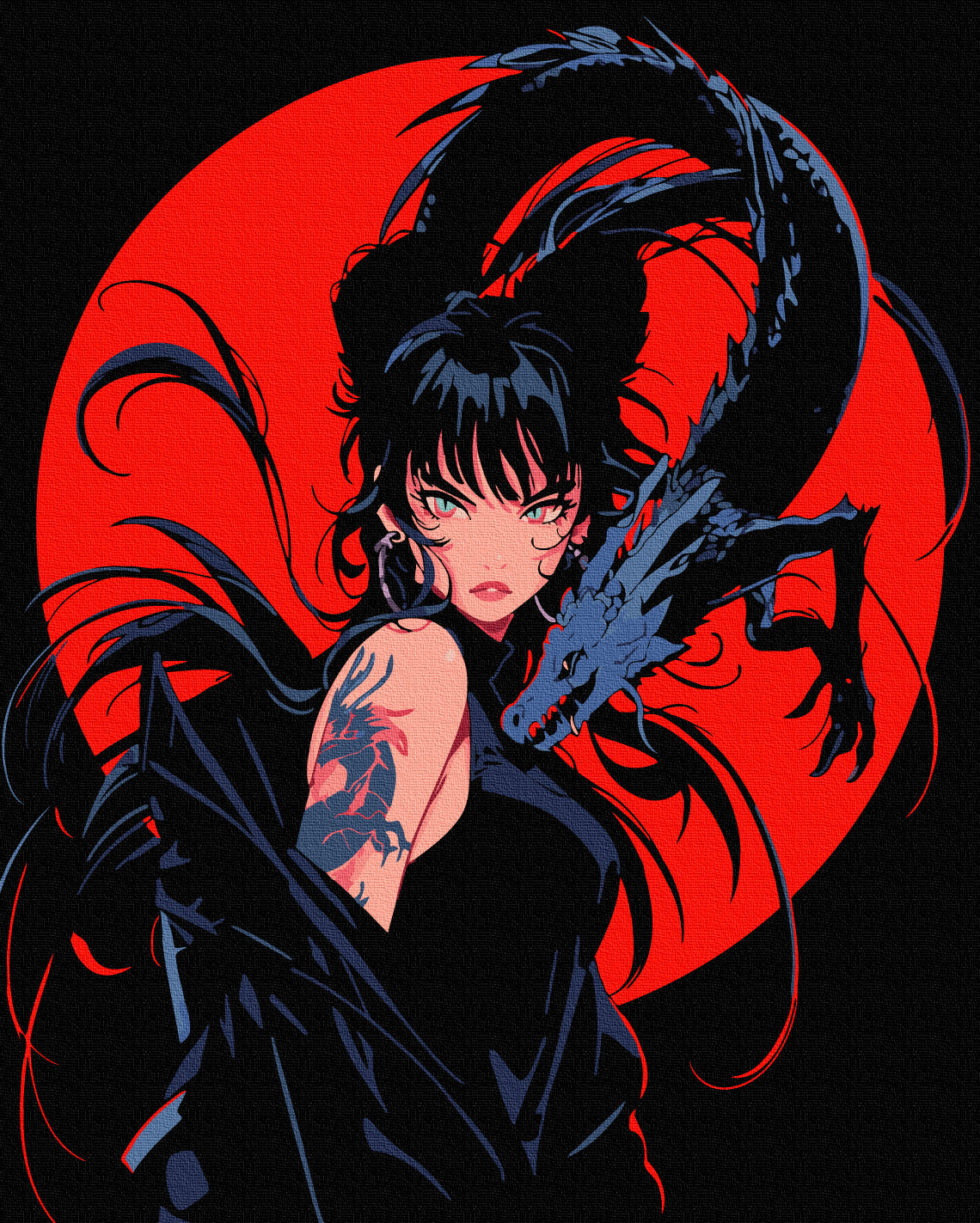 Maalaa numeroin Paint by numbers Girl with a dragon tattoo