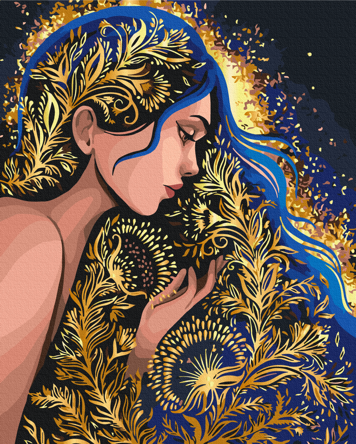 Maalaa numeroin Paint by numbers Golden nymph © Polina Skurikhina