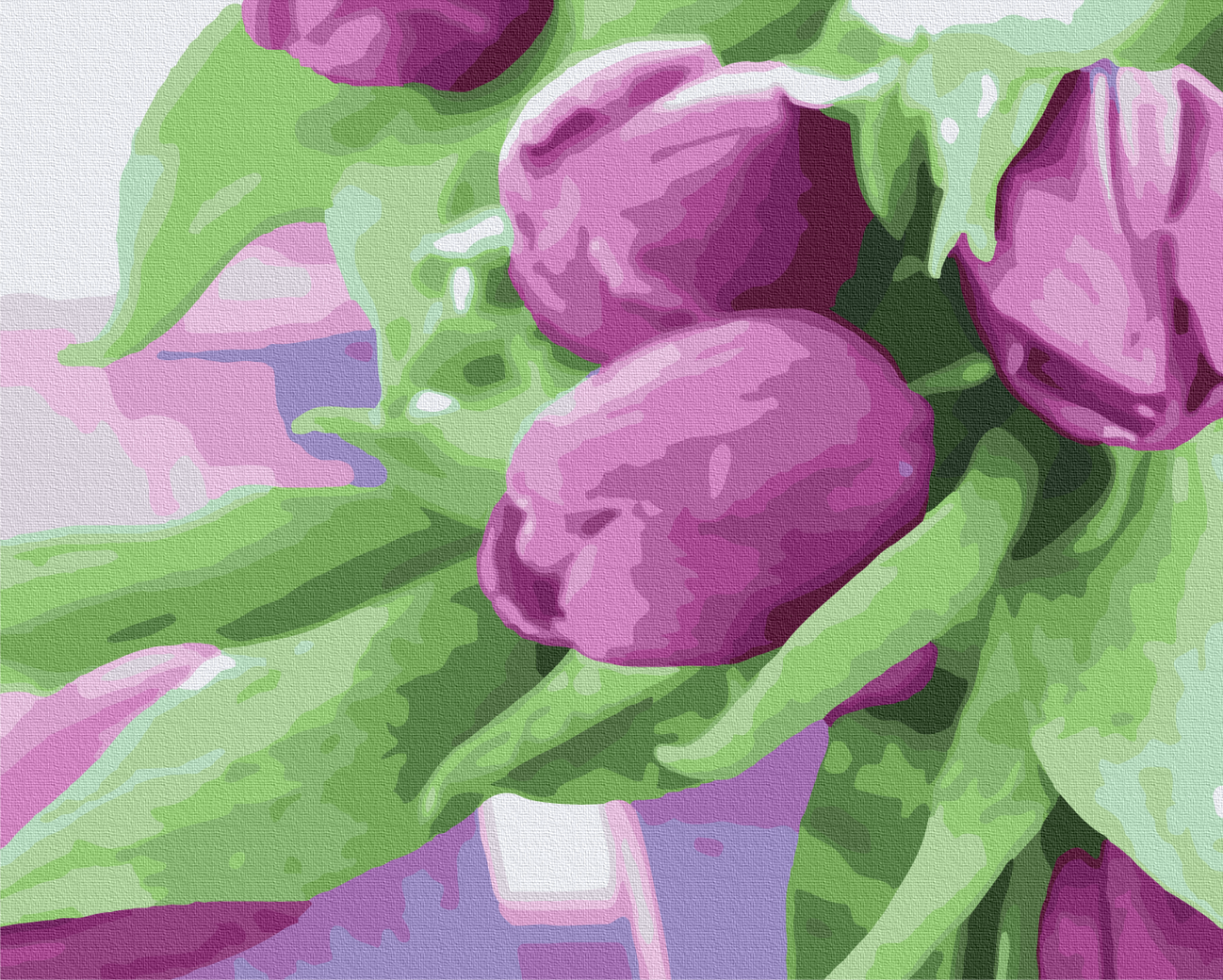 Maalaa numeroin Paint by numbers Tulips on the table