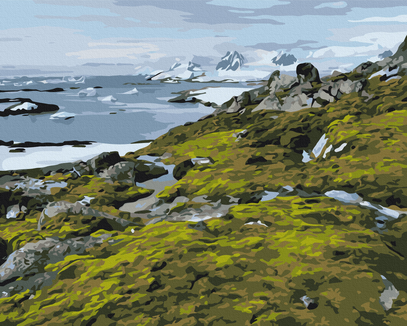 Maalaa numeroin Paint by numbers Green Antarctica © Dmytro Martynenko