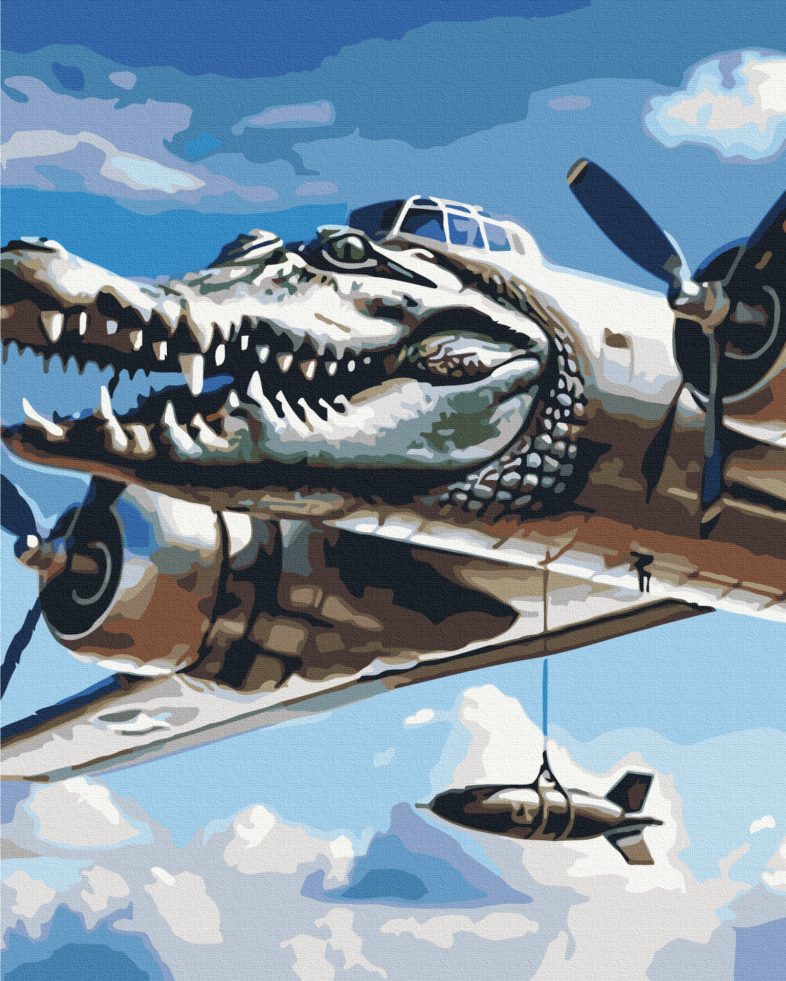 Maalaa numeroin Paint by numbers Bombardino Crocodile