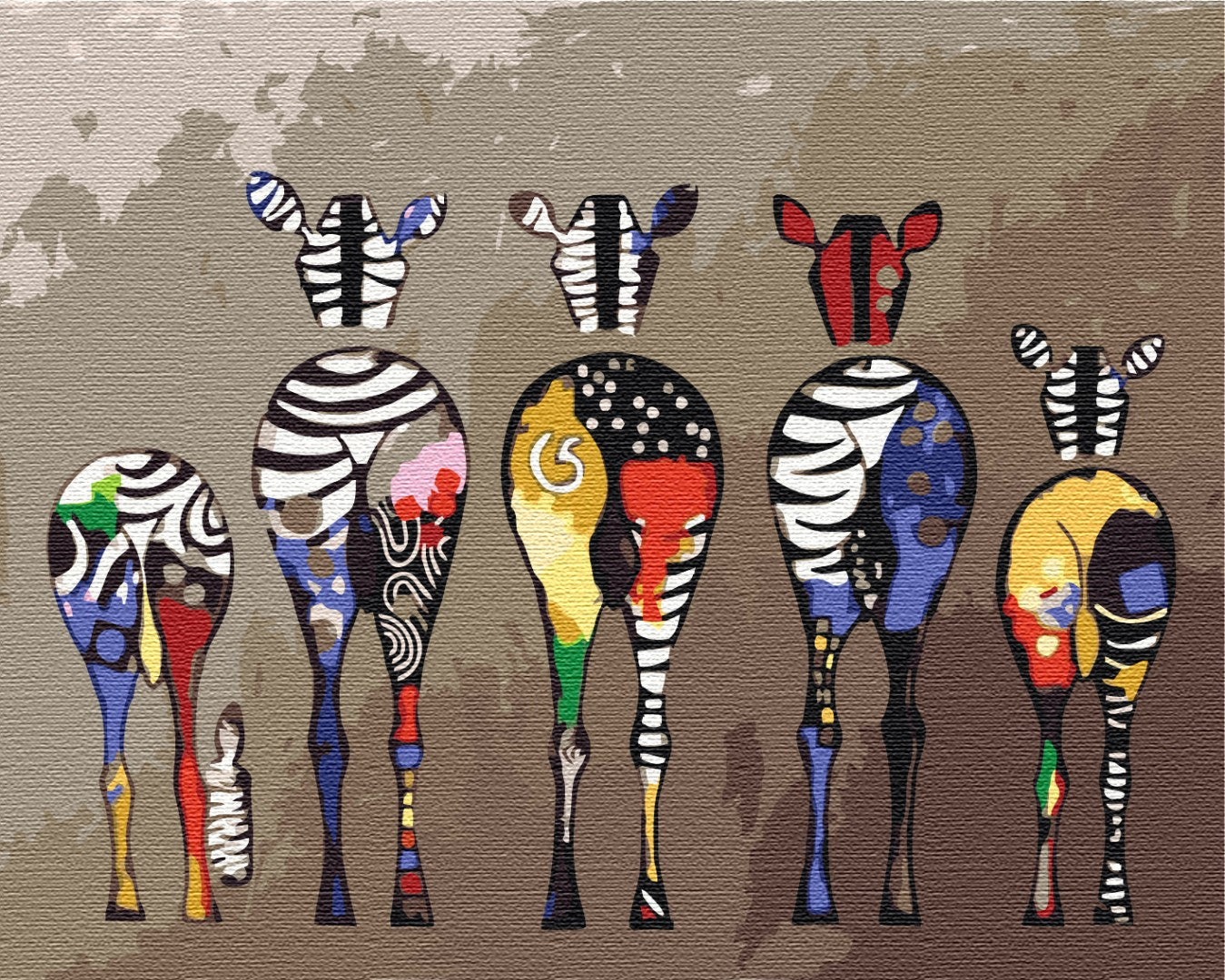 Maalaa numeroin Paint by numbers In a colored stripe