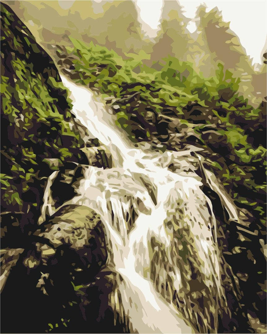 Maalaa numeroin Paint by numbers The noise of the waterfall